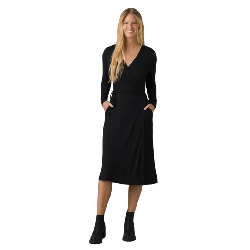 PrAna Foundation Long Sleeve Wrap Dress - Women's 3 PrAna Foundation Long Sleeve Wrap Dress - Women's
