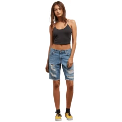 Volcom Super Stoned Denim Bermuda Short - Women's -Aerelle Style Shop 1169813 800 auto